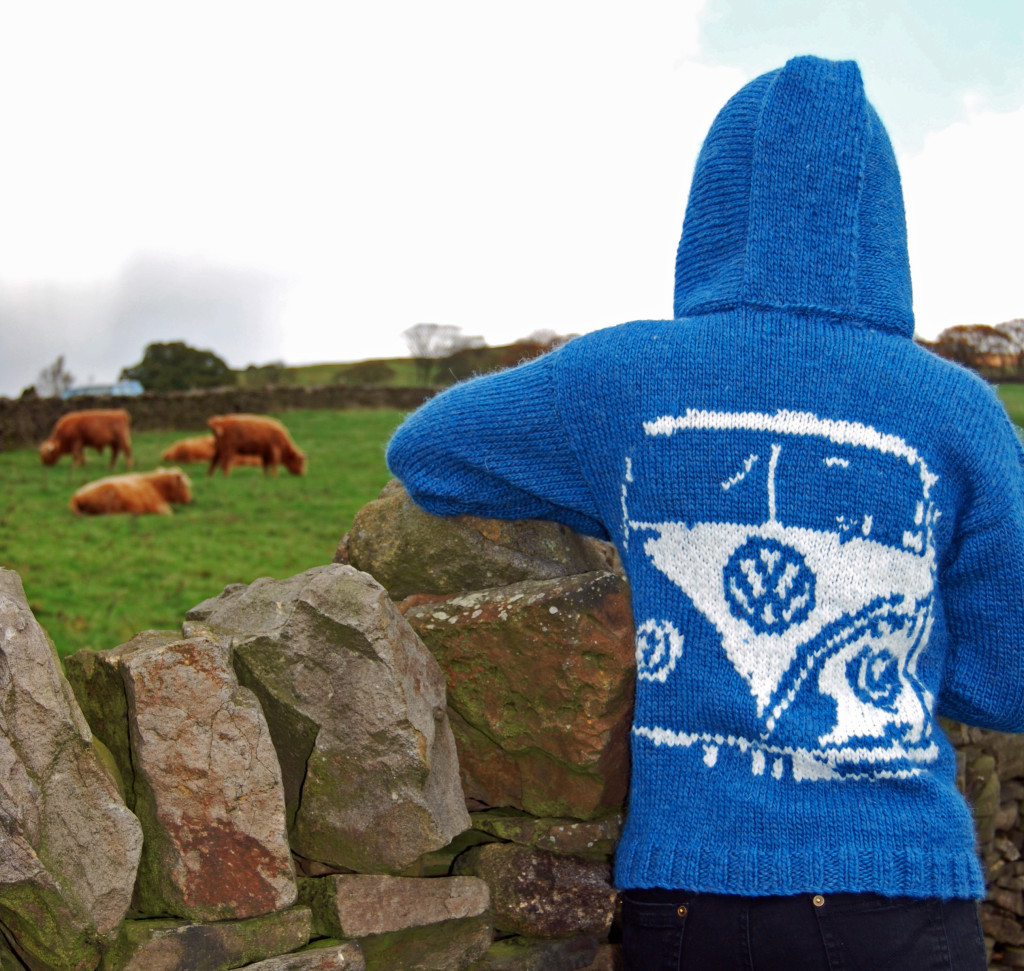 Campervan Hoodie, back, hood up