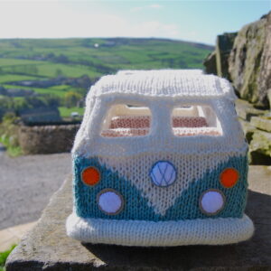 knitted campervan front view